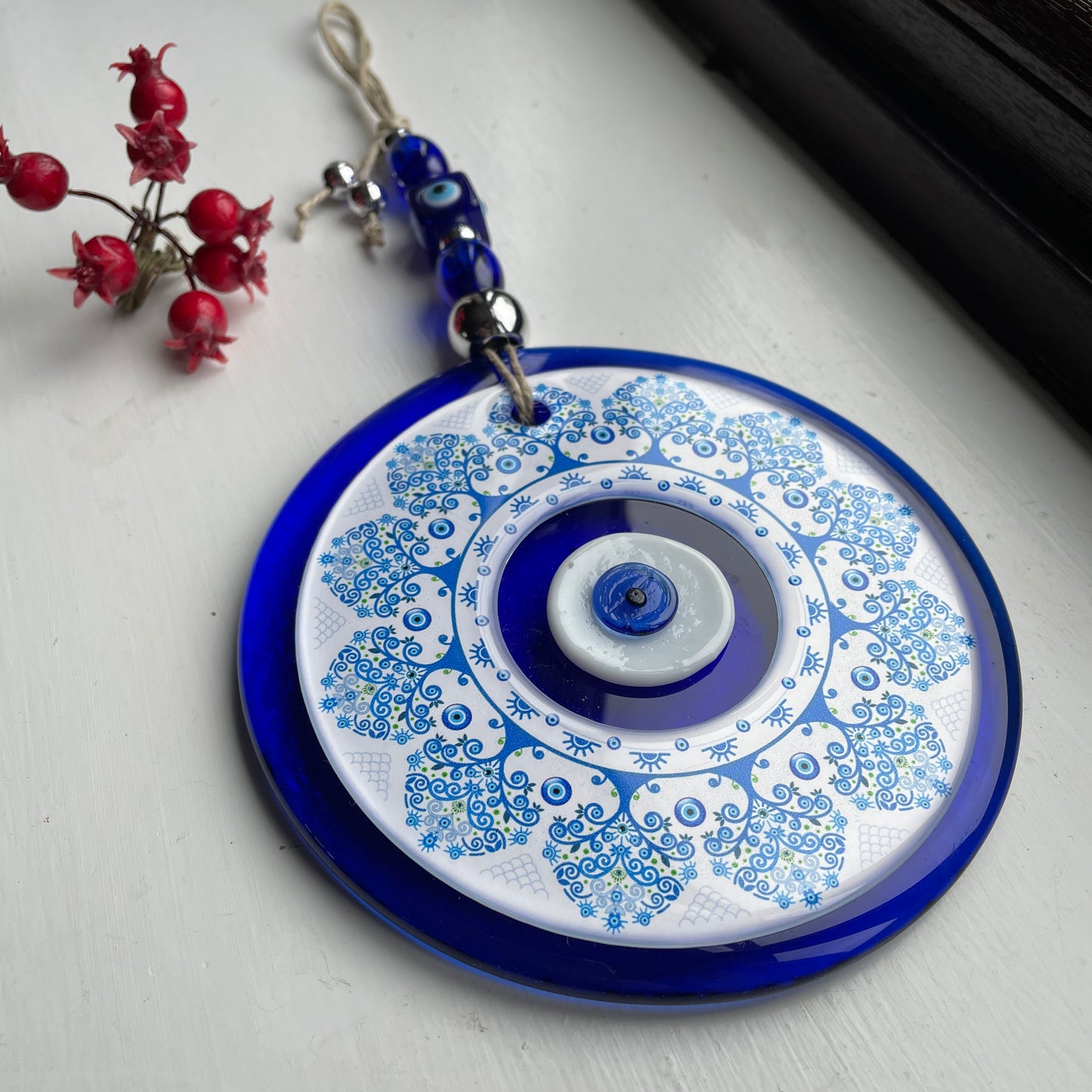 TREE PAINTED EVILEYE WALL HANGING