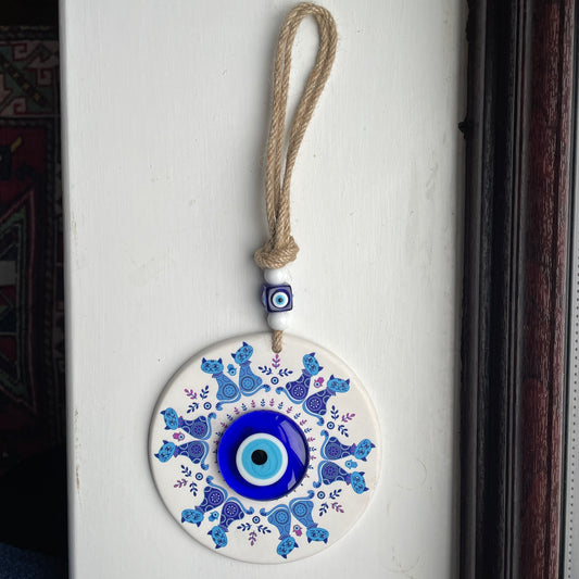 Evileye Cat Detailed Wall Hanging