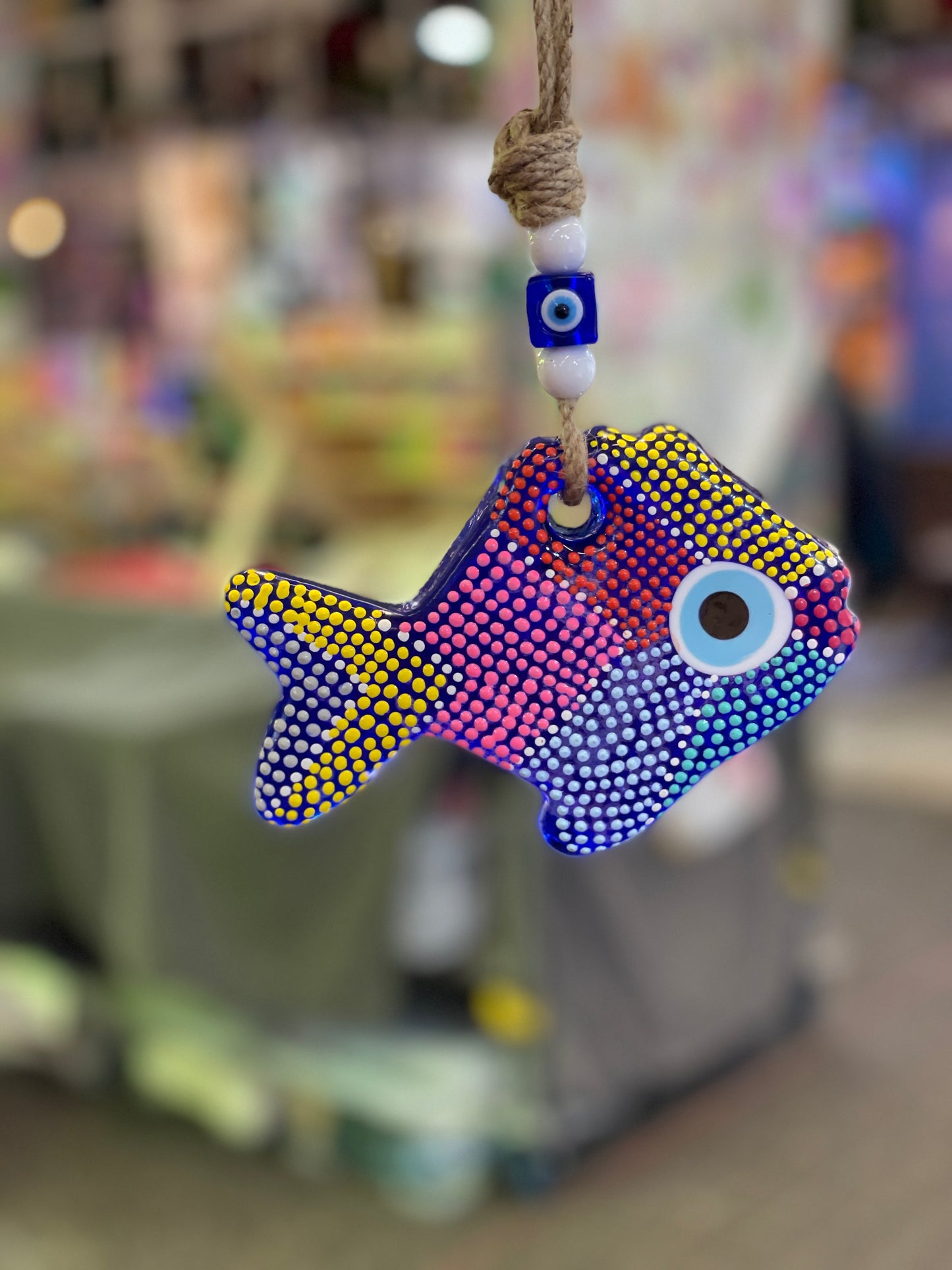 Mangala Painted Fish Evileye Wall Hanging