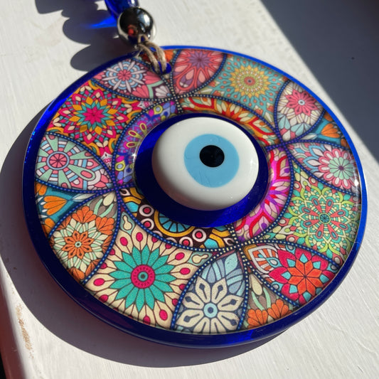 Colorful Flower Evileye Wall Hanging